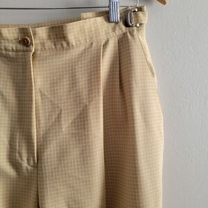 Vintage Liz Claiborne Tan and White Grid Tailored Trousers